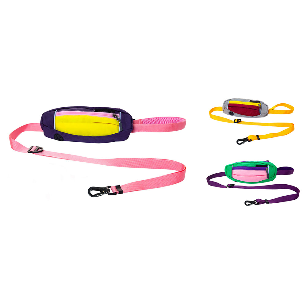 Premium Dog Leash Adjustable Length Handle Bungee Leash With Pouch For Walking Hiking Jogging Biking Running Purple yellow (traction rope) traction ropes: 1.3-2m
