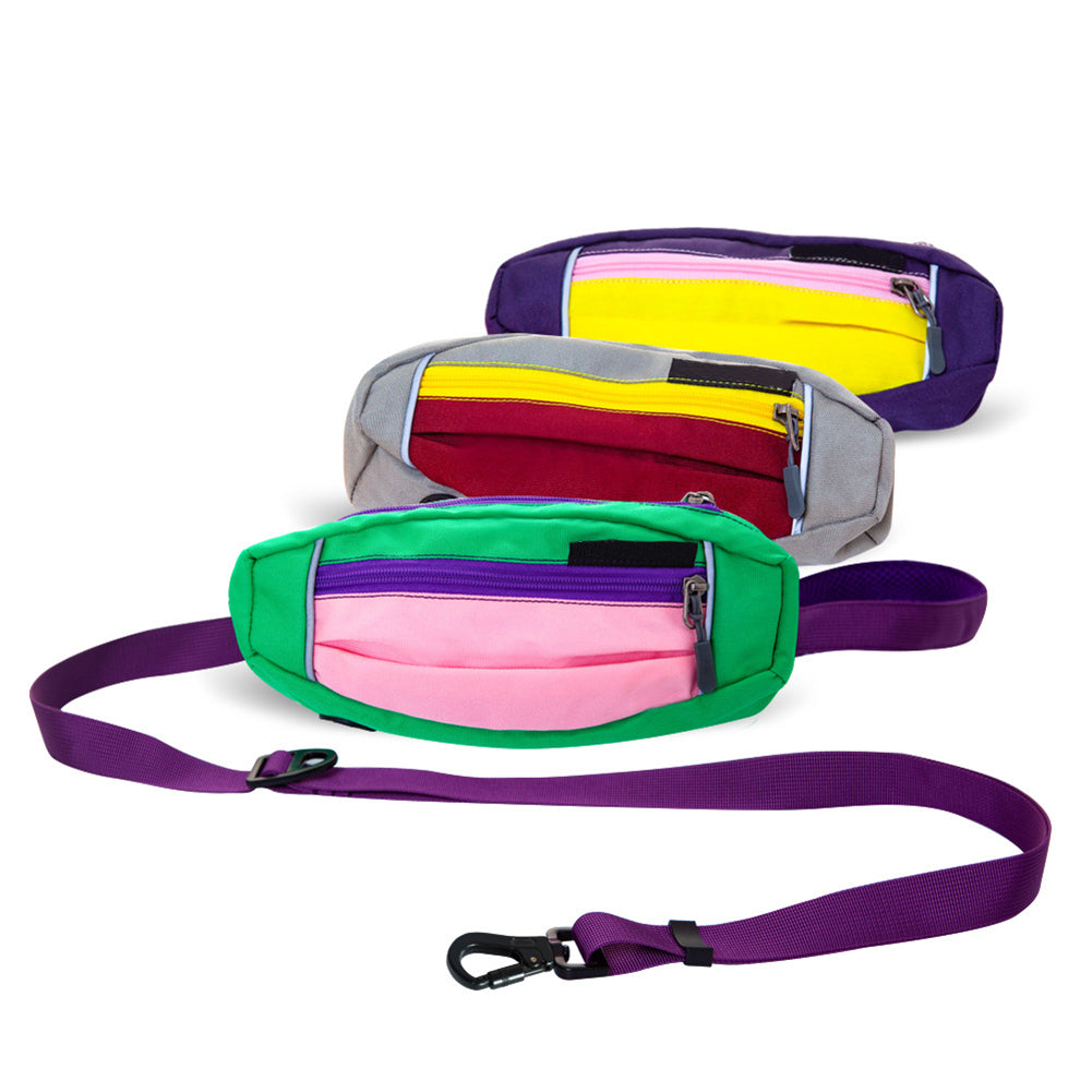 Premium Dog Leash Adjustable Length Handle Bungee Leash With Pouch For Walking Hiking Jogging Biking Running Purple yellow (traction rope) traction ropes: 1.3-2m