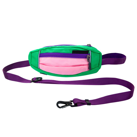 Premium Dog Leash Adjustable Length Handle Bungee Leash With Pouch For Walking Hiking Jogging Biking Running Green pink (traction rope) traction ropes: 1.3-2m