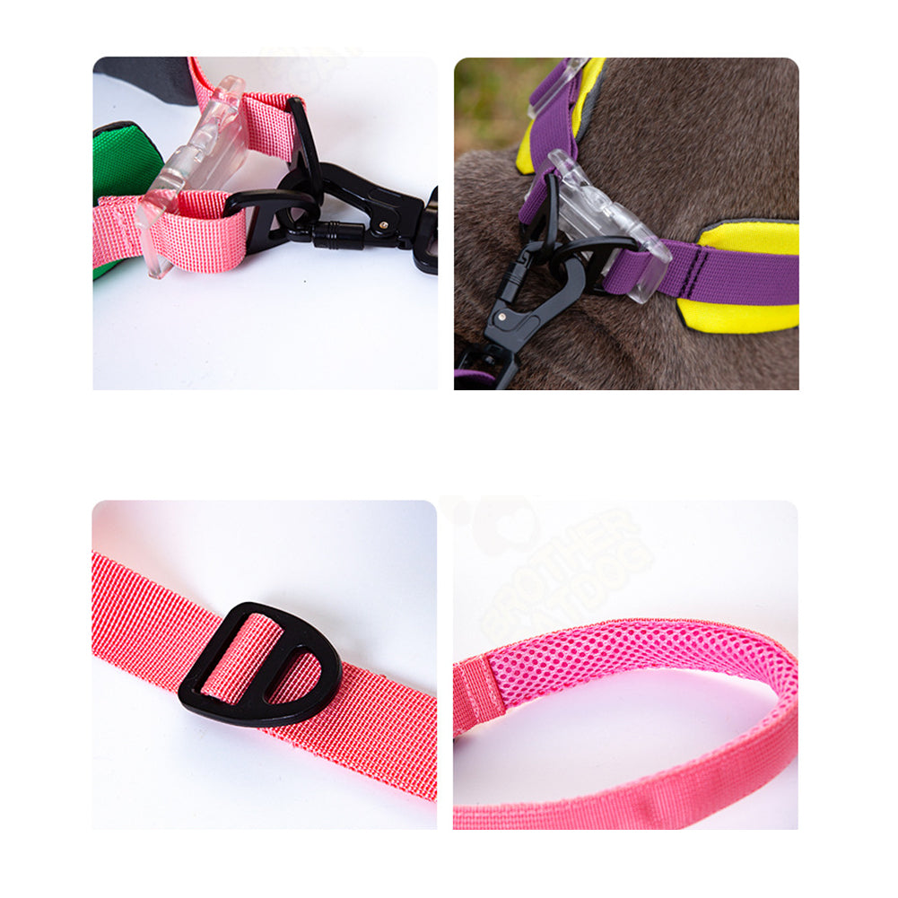 Premium Dog Leash Adjustable Length Handle Bungee Leash With Pouch For Walking Hiking Jogging Biking Running Purple yellow (traction rope) traction ropes: 1.3-2m