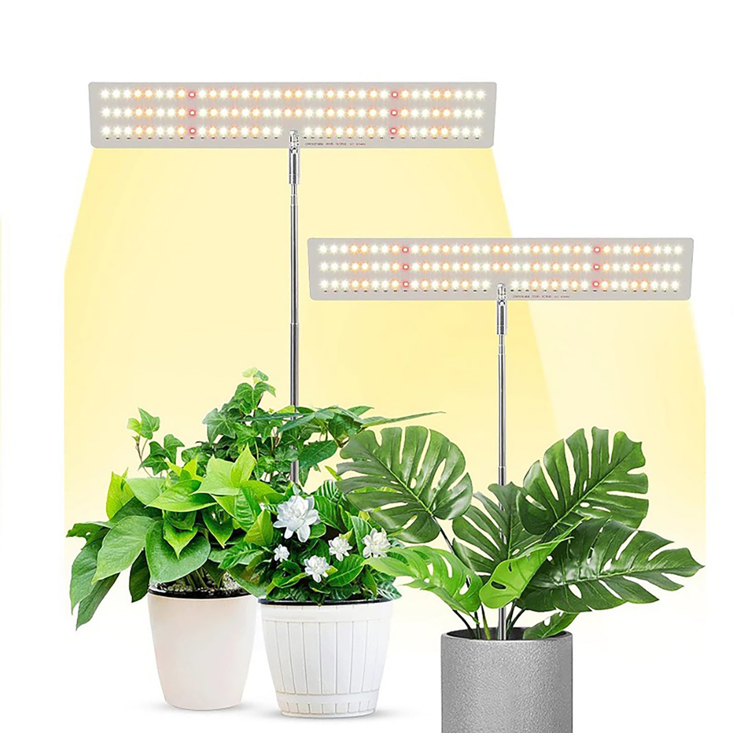 10W 120LEDs Plant Growth Lamp IP54 Waterproof Auto On/Off Adjustable Brightness Height LED Full Spectrum Plant Light Telescopic pole light US Plug