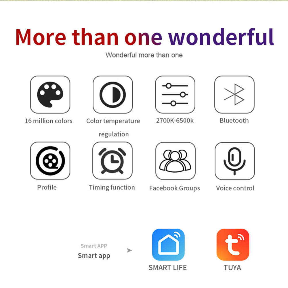 Colorful LED Floodlights Intelligent 4 Modes Wifi Bluetooth Adjustable Brightness Spotlight 30w EU Plug