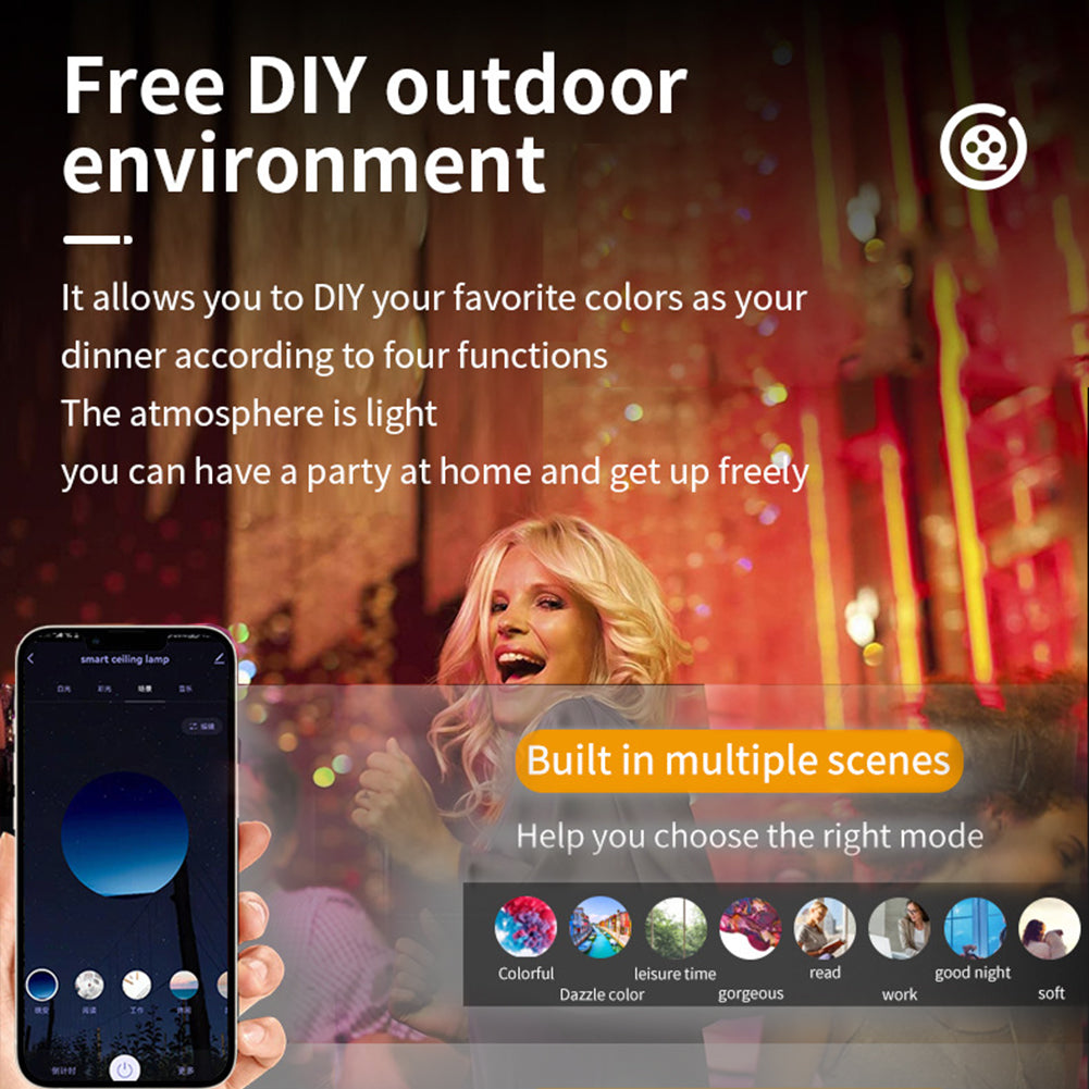 Colorful LED Floodlights Intelligent 4 Modes Wifi Bluetooth Adjustable Brightness Spotlight 30w EU Plug