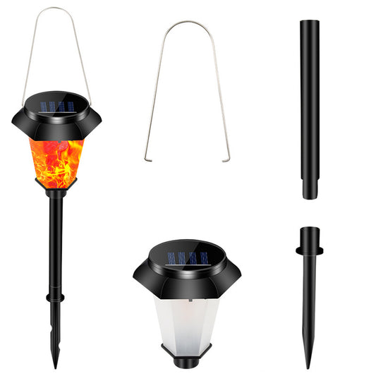 Outdoor Solar Torch Lights Waterproof Garden Patio Flickering Dancing Flame Lamp with 12 LED Bulbs 1 Pack
