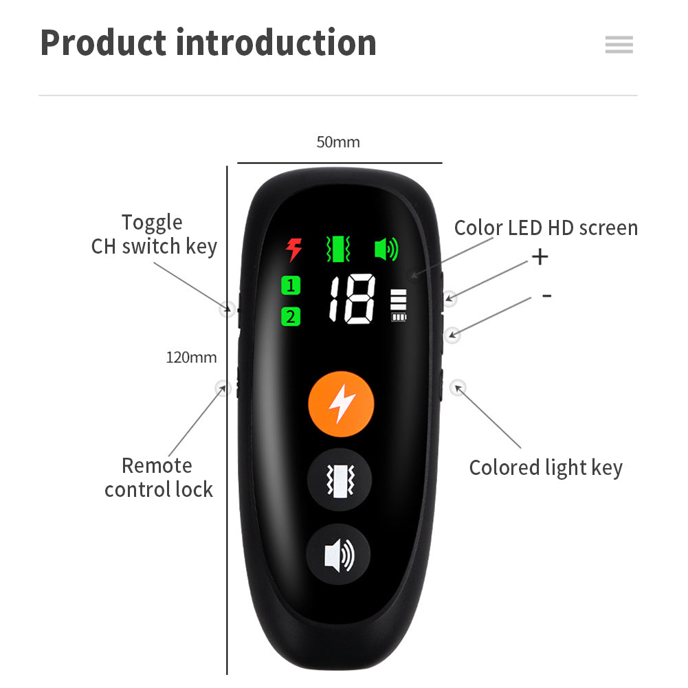Dog Shock Collar Electric Dog Training Collar with Remote Waterproof 3 Modes E-Collar