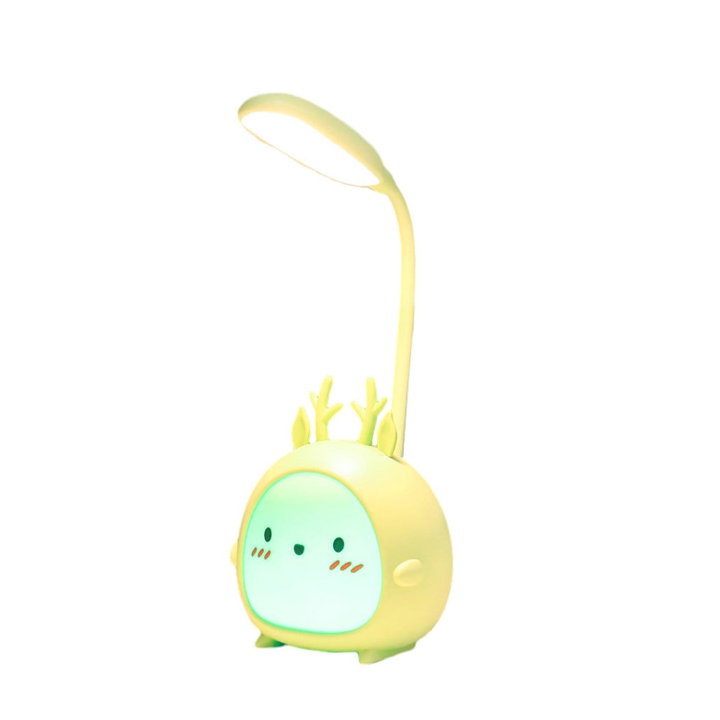 Portable LED Table Lamps 3 Lighting Modes Cartoon Deer Eye Protection USB Charging Reading Desk Light Night Light green deer
