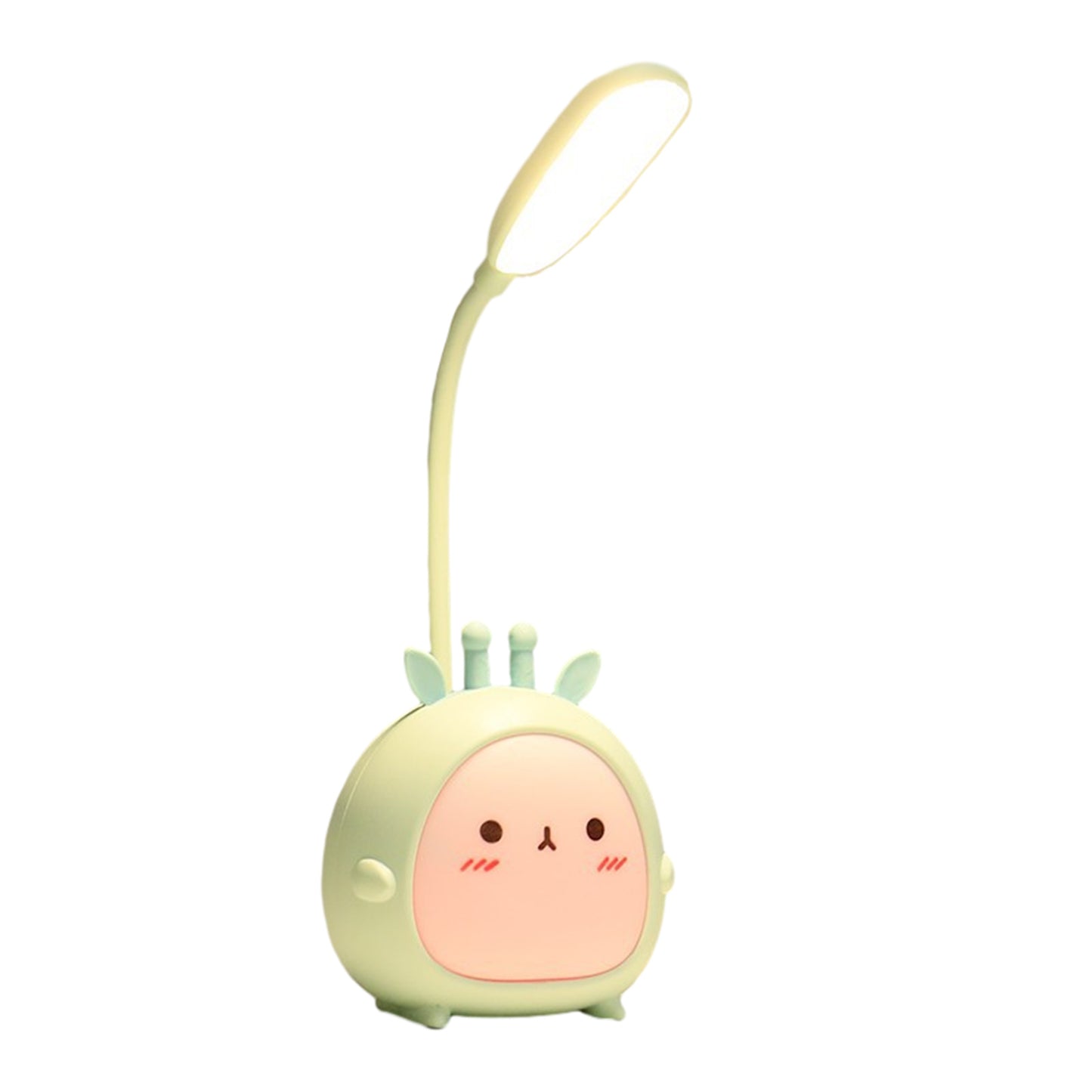 Portable LED Table Lamps 3 Lighting Modes Cartoon Deer Eye Protection USB Charging Reading Desk Light Night Light green lamb