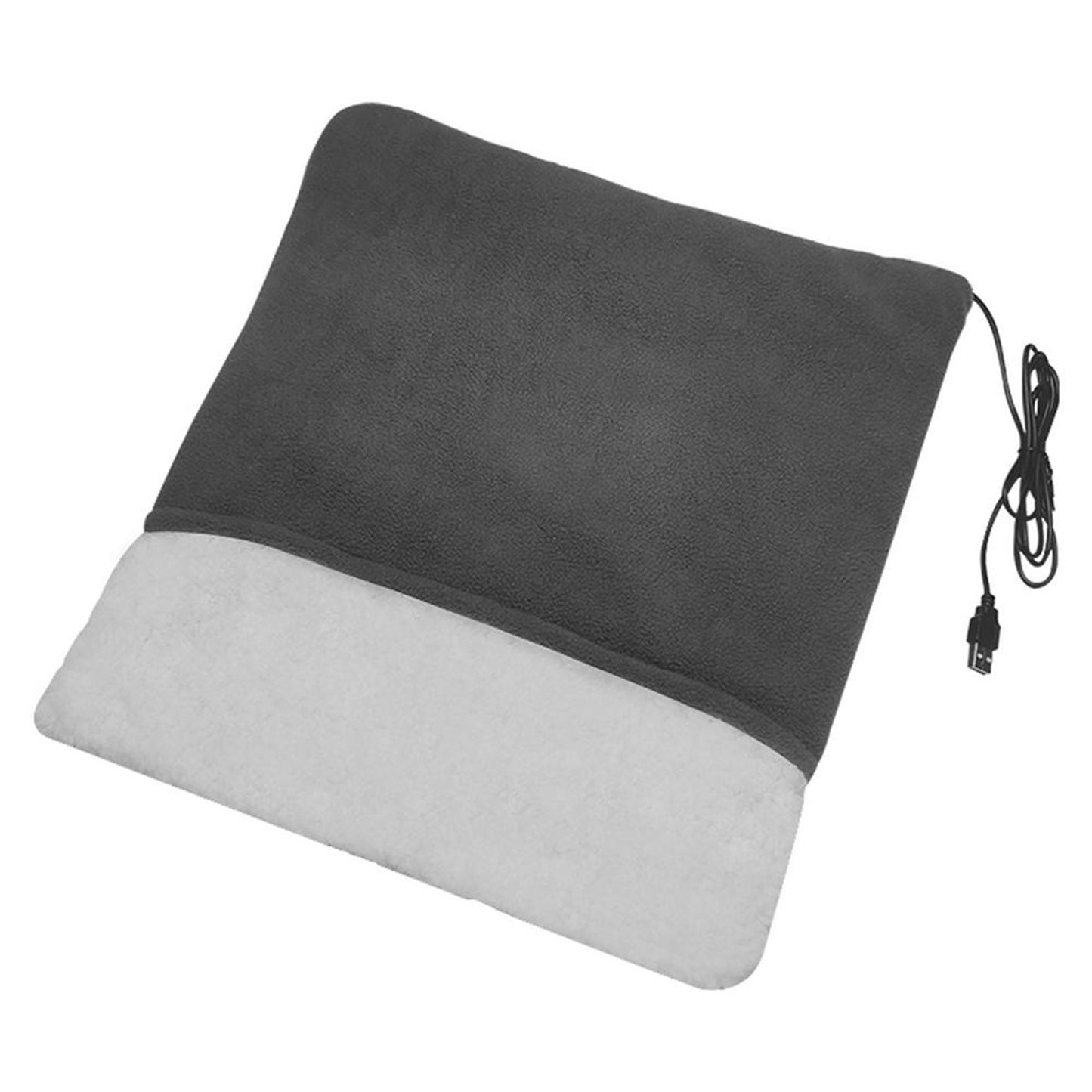 Feet Warming Mat USB Charging Winter Soft Plush Foot Warmer Heater Feet Warming Mat For Men Women 38 x 35cm dark gray