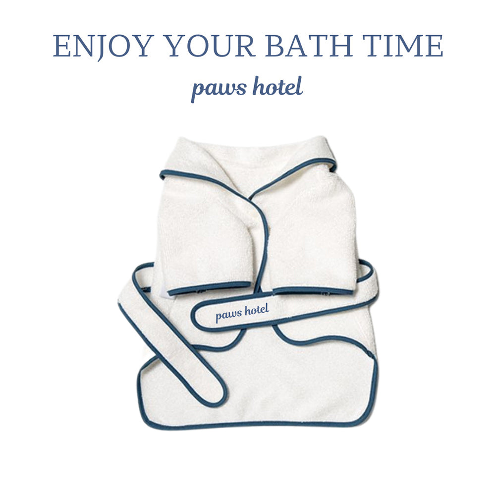 Hotel Style Pet Bath Towel Bathrobe With Eye Mask Slippers Soft Comfortable Pet Clothes Photo Props Holiday Gifts For Dogs eye mask One size fits all