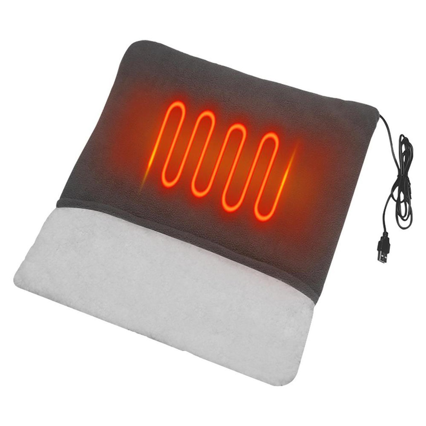 Feet Warming Mat USB Charging Winter Soft Plush Foot Warmer Heater Feet Warming Mat For Men Women 38 x 35cm dark gray