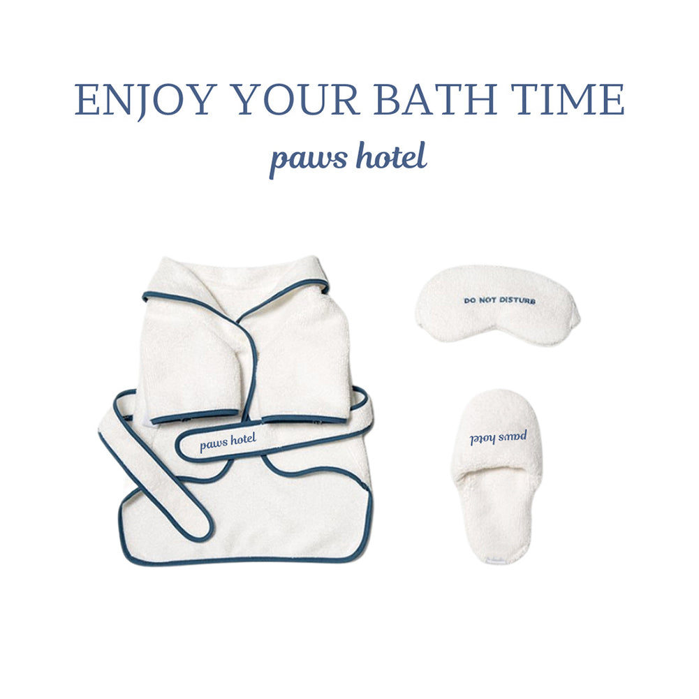 Hotel Style Pet Bath Towel Bathrobe With Eye Mask Slippers Soft Comfortable Pet Clothes Photo Props Holiday Gifts For Dogs hotel style bath towel S (chest circumference 41cm)