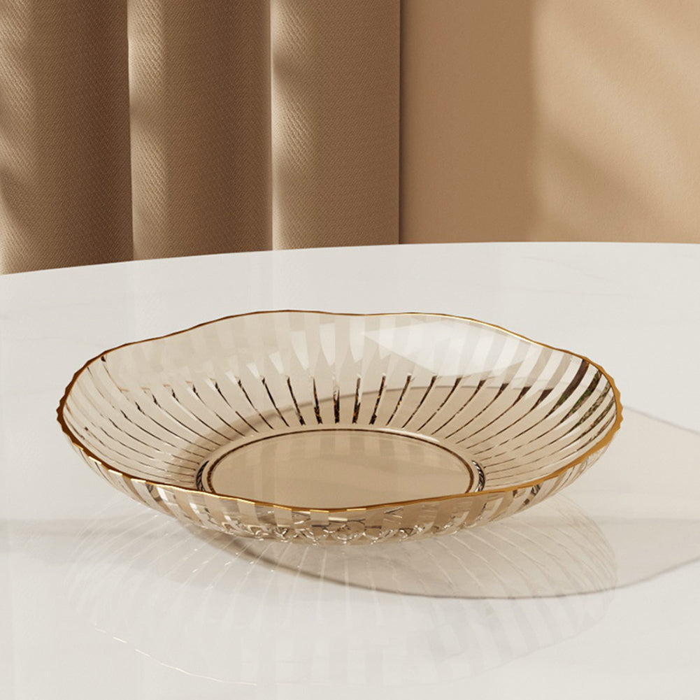 8pcs Serving Plate Bowls Gold Rim Transparent Tray For Weddings Upscale Parties Dessert Table Cupcakes Transparent black
