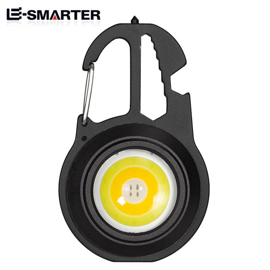 Powerful Cob Keychain Flashlight 500LM High Brightness Portable Lightweight Work Light Window Breaker Screwdriver black