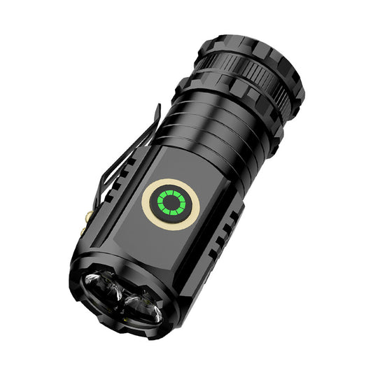 Portable Mini LED Mini Flashlight With Clip Super Bright Strong Light Aluminum Alloy Outdoor Emergency Lighting Tool (8 x 3CM) Magnetic (no batteries)