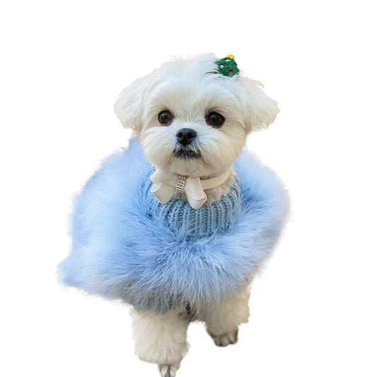 Ladies Turkey Winter Warm Sweater Soft Comfortable Pet Clothes Pets Cosplay Costume For Small Medium Large Dogs light blue M