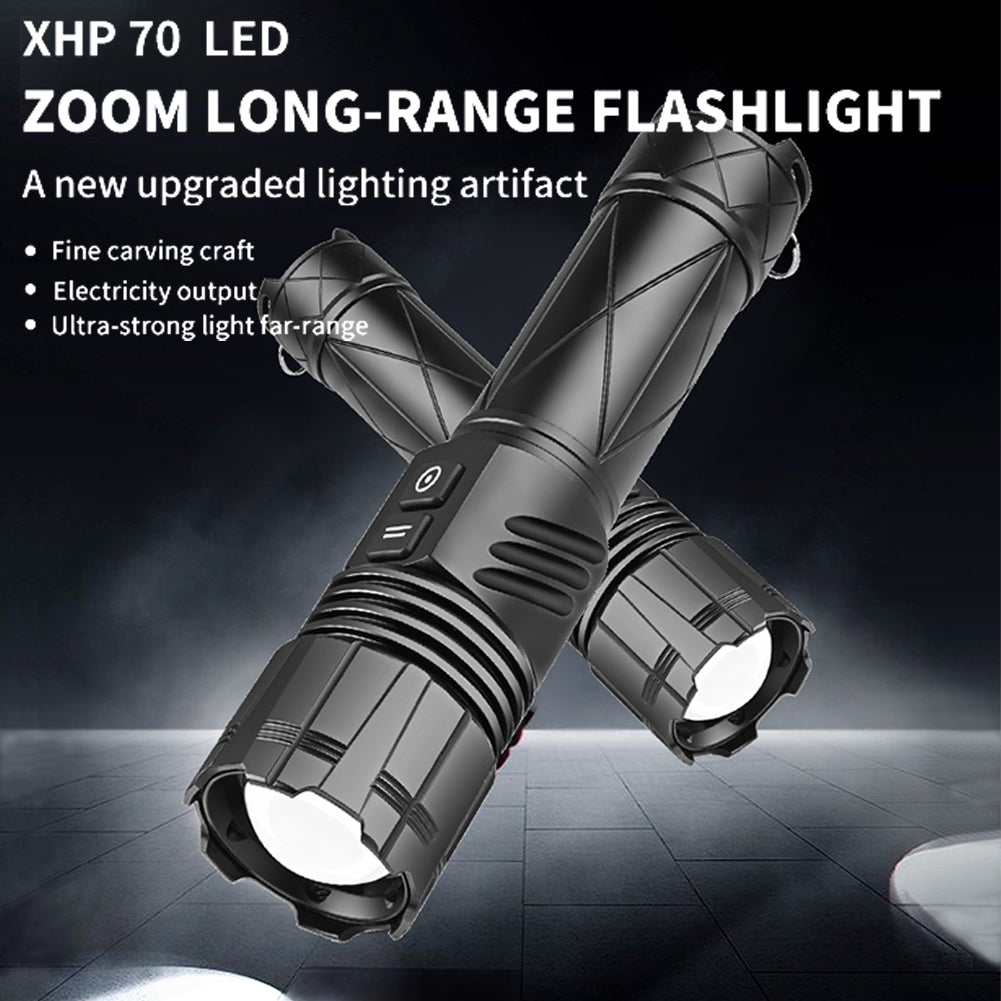 30W LED Mini Flashlight Type-c Charging XHP70 Strong Light Aluminum Alloy Hand Lantern For Emergency Camping Hiking 1472-P70 flashlight
