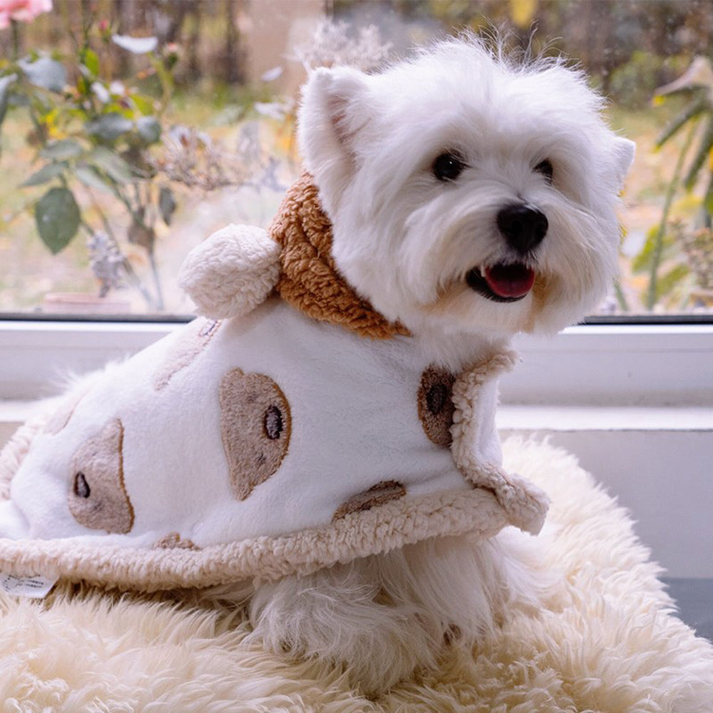 Dog Cloak Winter Warm Cape Cute Cartoon Bear Blanket Nightgown Pet Supplies For Small Medium Large Dogs brown L (suitable for 6.5-10kg)