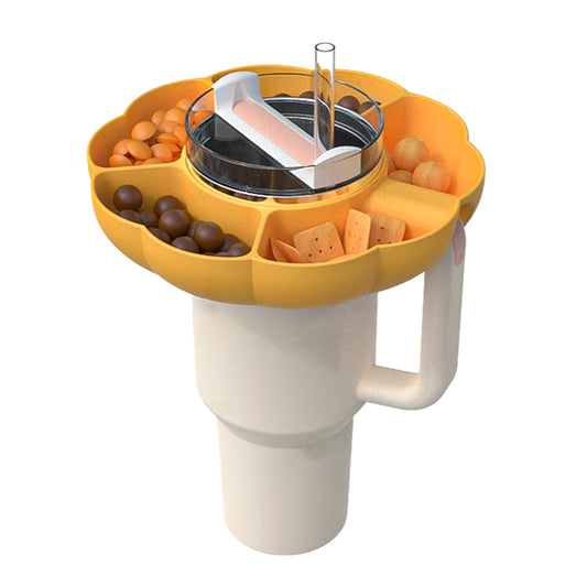 Silicone Snack Tray For 40 Oz Tumbler With Handle Cup Accessories Suitable For Parties Movies Shopping Driving orange color
