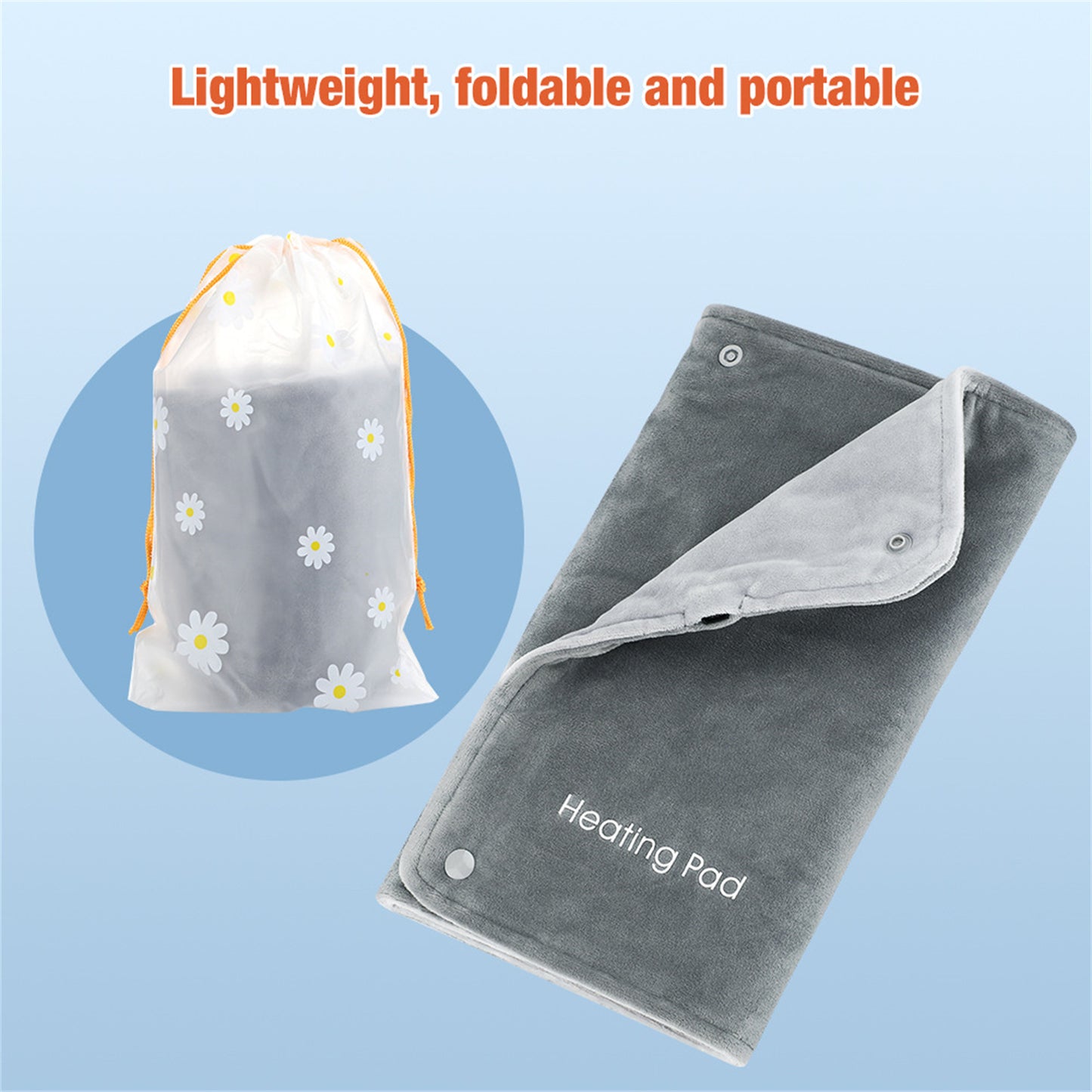 USB Electric Heating Pad With Temperature Sensor 10 x 28cm Large Heating Area Waterproof Super Soft Thermal Blanket Hand Warmer (30x50cm) space gray