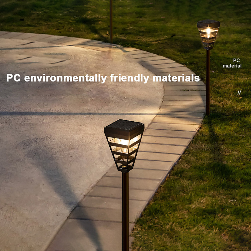 Outdoor Solar Light With 7.3V 2200mA Battery 3000K IP65 Waterproof Super Bright Lawn Lamp For Yard Patio Garden Pathway Porch Decor warm light