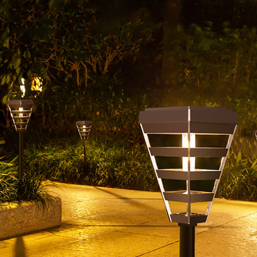 Outdoor Solar Light With 7.3V 2200mA Battery 3000K IP65 Waterproof Super Bright Lawn Lamp For Yard Patio Garden Pathway Porch Decor warm light