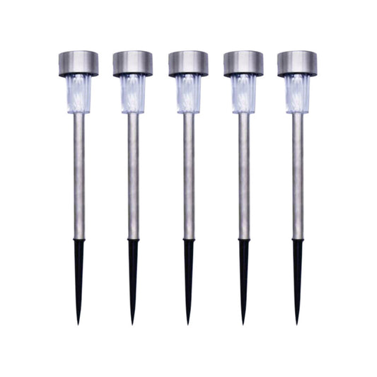 5pcs Outdoor LED Solar Lawn Lights With 2V/40MAH Solar Panel IP55 Waterproof Stainless Steel Stake Lights Garden Lamp (4.5 x 29.5cm/5.5 x 36.5cm) 5.5cm