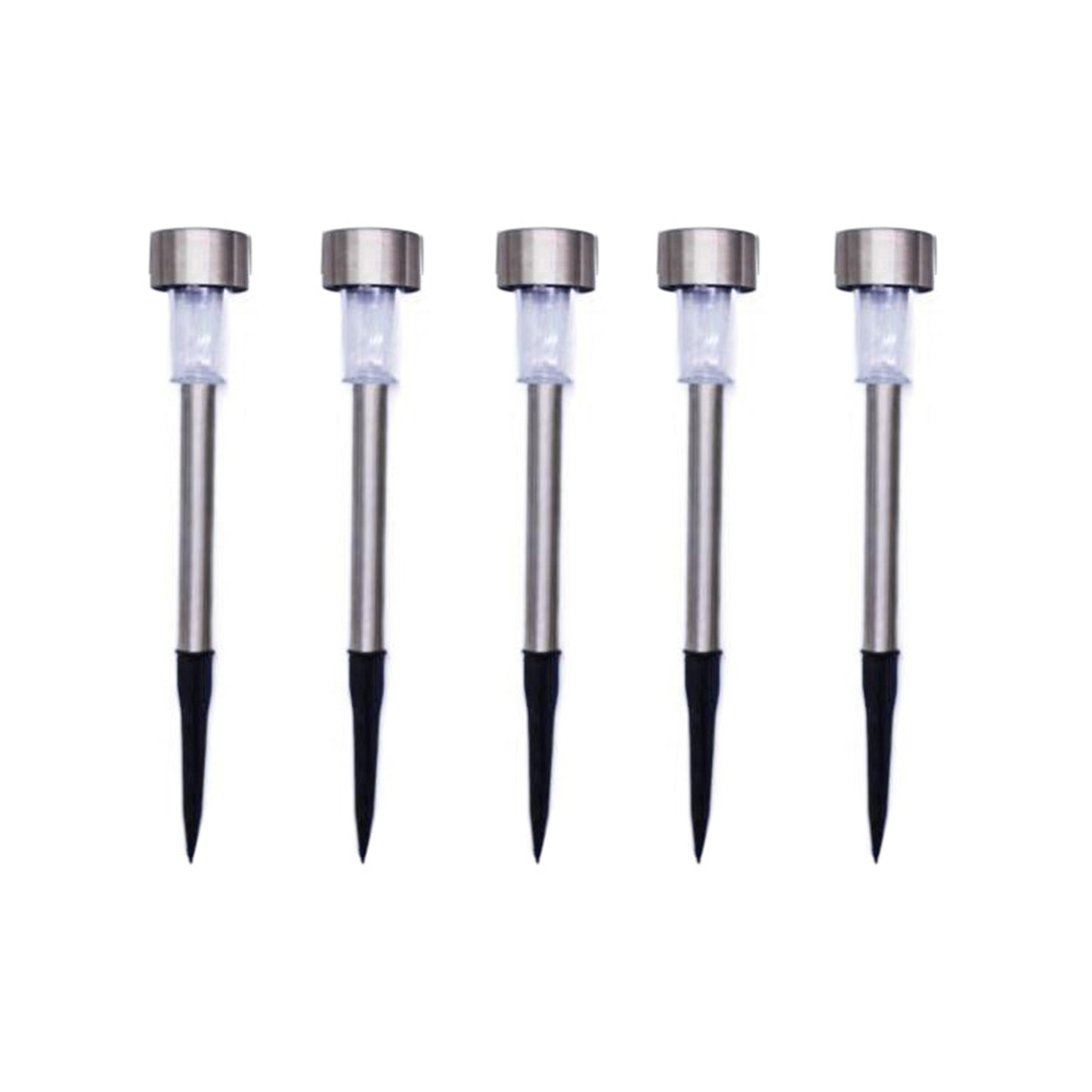 5pcs Outdoor LED Solar Lawn Lights With 2V/40MAH Solar Panel IP55 Waterproof Stainless Steel Stake Lights Garden Lamp (4.5 x 29.5cm/5.5 x 36.5cm) 4.5cm