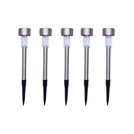 5pcs Outdoor LED Solar Lawn Lights With 2V/40MAH Solar Panel IP55 Waterproof Stainless Steel Stake Lights Garden Lamp (4.5 x 29.5cm/5.5 x 36.5cm) 4.5cm