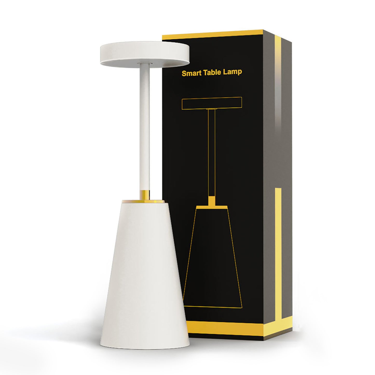 LED Desk Lamp Built-In 2000mAh Battery 3 Color Stepless Dimming Wireless Charging Touch Sensor Night Light White