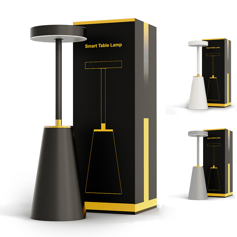 LED Desk Lamp Built-In 2000mAh Battery 3 Color Stepless Dimming Wireless Charging Touch Sensor Night Light White