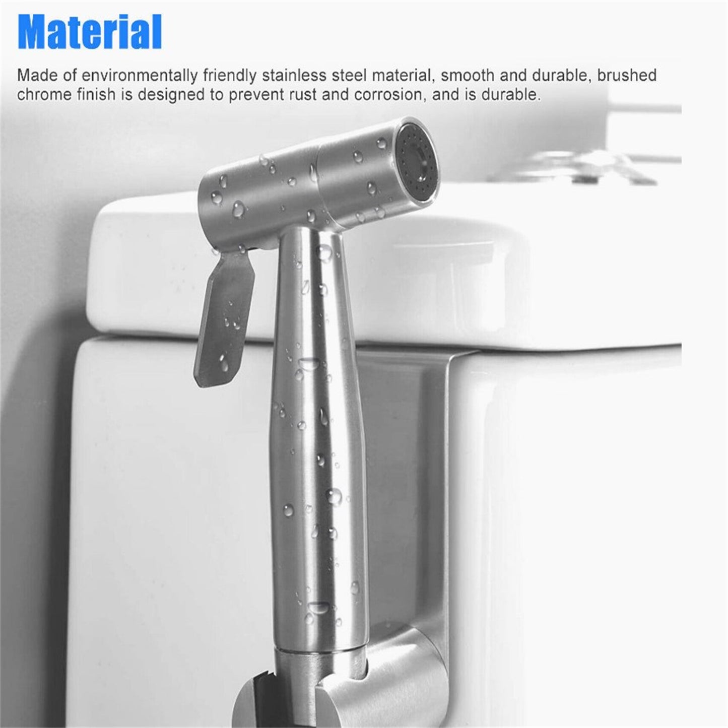 Bathroom Spray Ergonomic Design Water Saving Rust-proof Anti-corrosion 304 Stainless Steel Seat Bidet Attachment silver