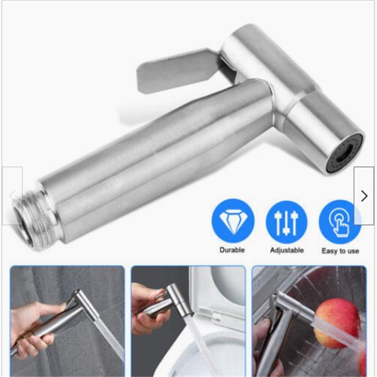 Bathroom Spray Ergonomic Design Water Saving Rust-proof Anti-corrosion 304 Stainless Steel Seat Bidet Attachment silver