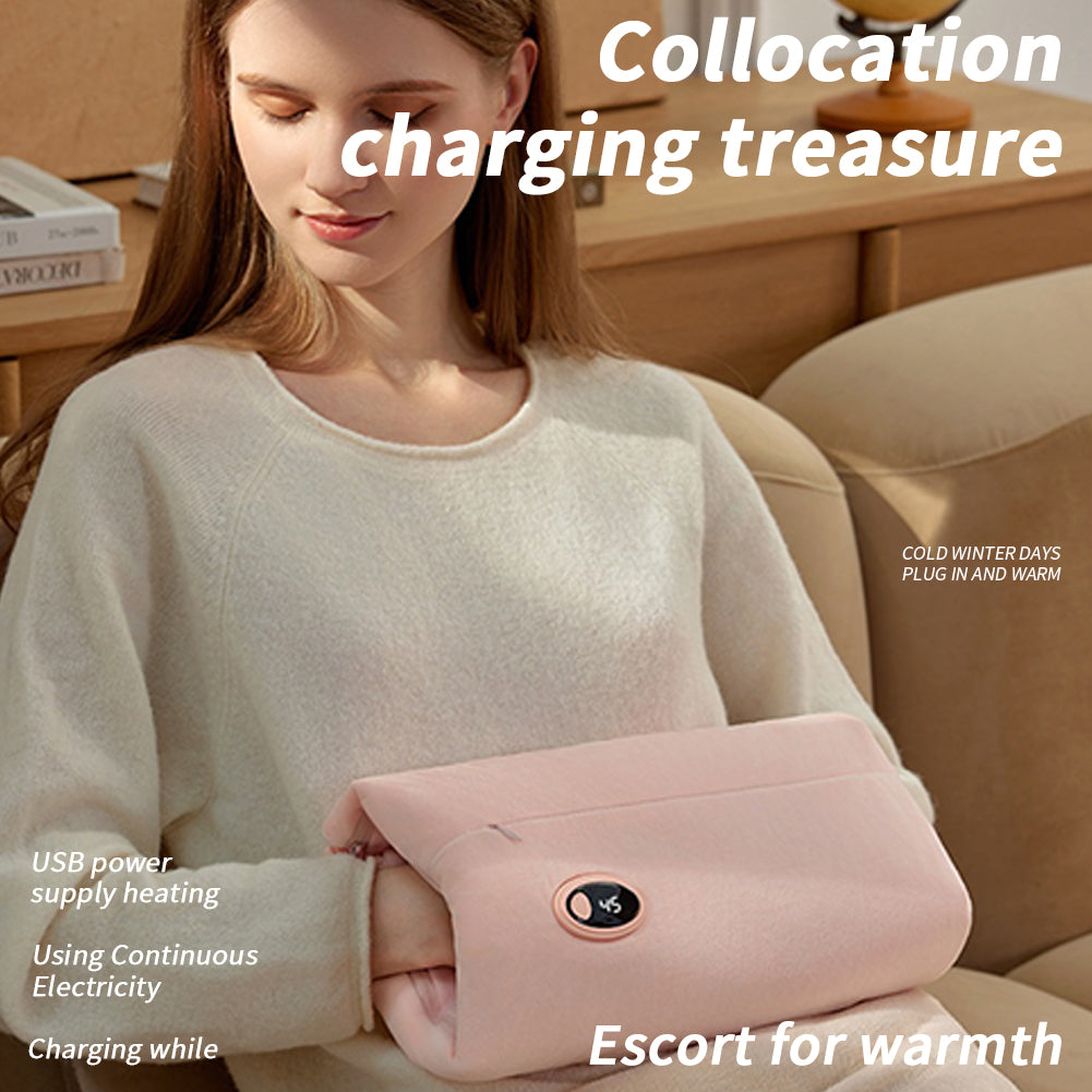 8W Hand Warmer 3 Level Temperature Setting USB Charging Super Soft Electric Heating Blanket Beige