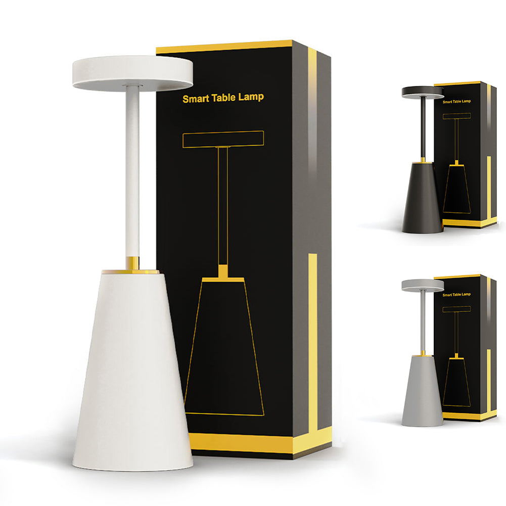 LED Desk Lamp Built-In 2000mAh Battery 3 Color Stepless Dimming Wireless Charging Touch Sensor Night Light Black