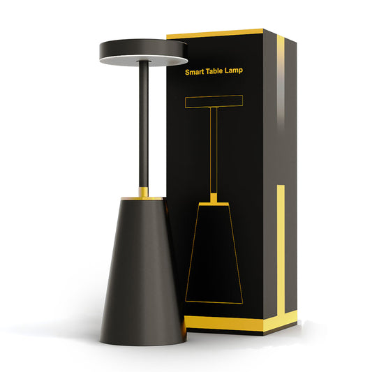 LED Desk Lamp Built-In 2000mAh Battery 3 Color Stepless Dimming Wireless Charging Touch Sensor Night Light Black