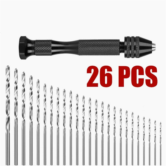 26 Pcs 0.5-3.0 Mm Drill Bit Set With Plastic Box High Speed Steel Woodworking Tool Rotary Tools Accessories For Professionals 26pcs Drill Bit set