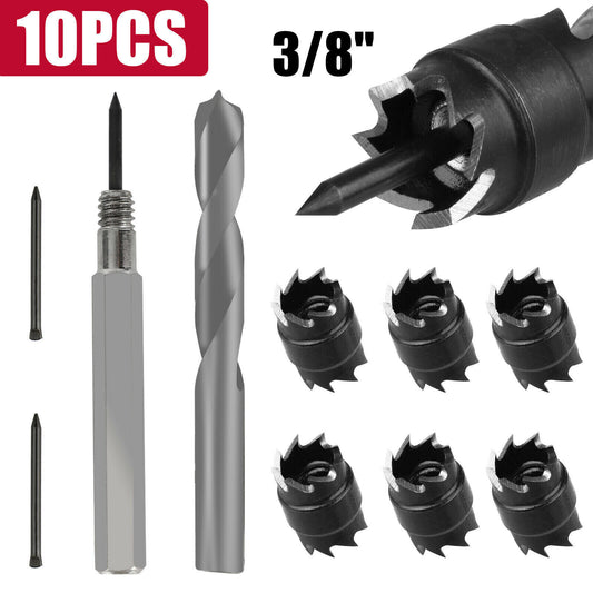 10pcs 3/8"" Spot Weld Drill Bits High Efficiency Double-sided Blades Spot Welder Cutter Set For Power Drill Spot Welding 3/8inch (10PCS)