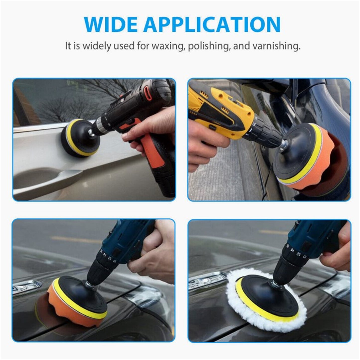 22pcs 3In/80 Mm Buffing Pads With Suction Cups Portable Self-adhesive Design Sponge Pads Power Tool Parts Accessories 3 inch 22 piece set