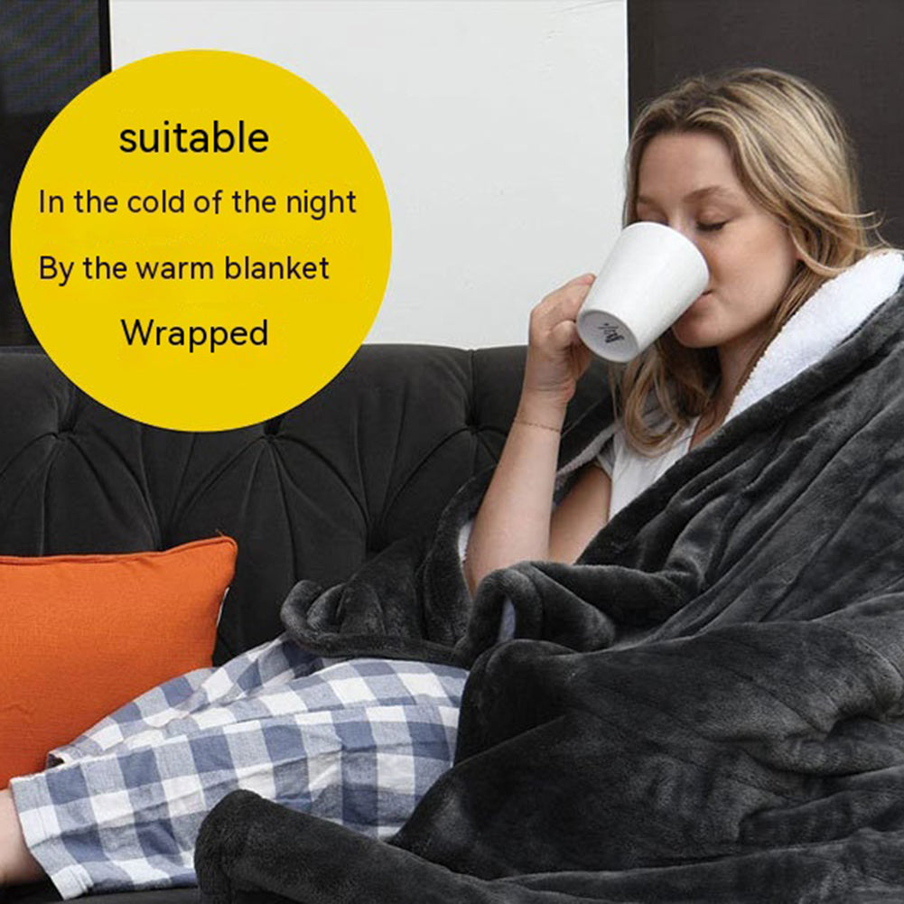 Electric Blanket 63"" x 51"" Super Soft Flannel Heated Blanket With 6 Heating Levels 2-4-6-10 Hours Auto Off Machine Washable EU Plug dark gray