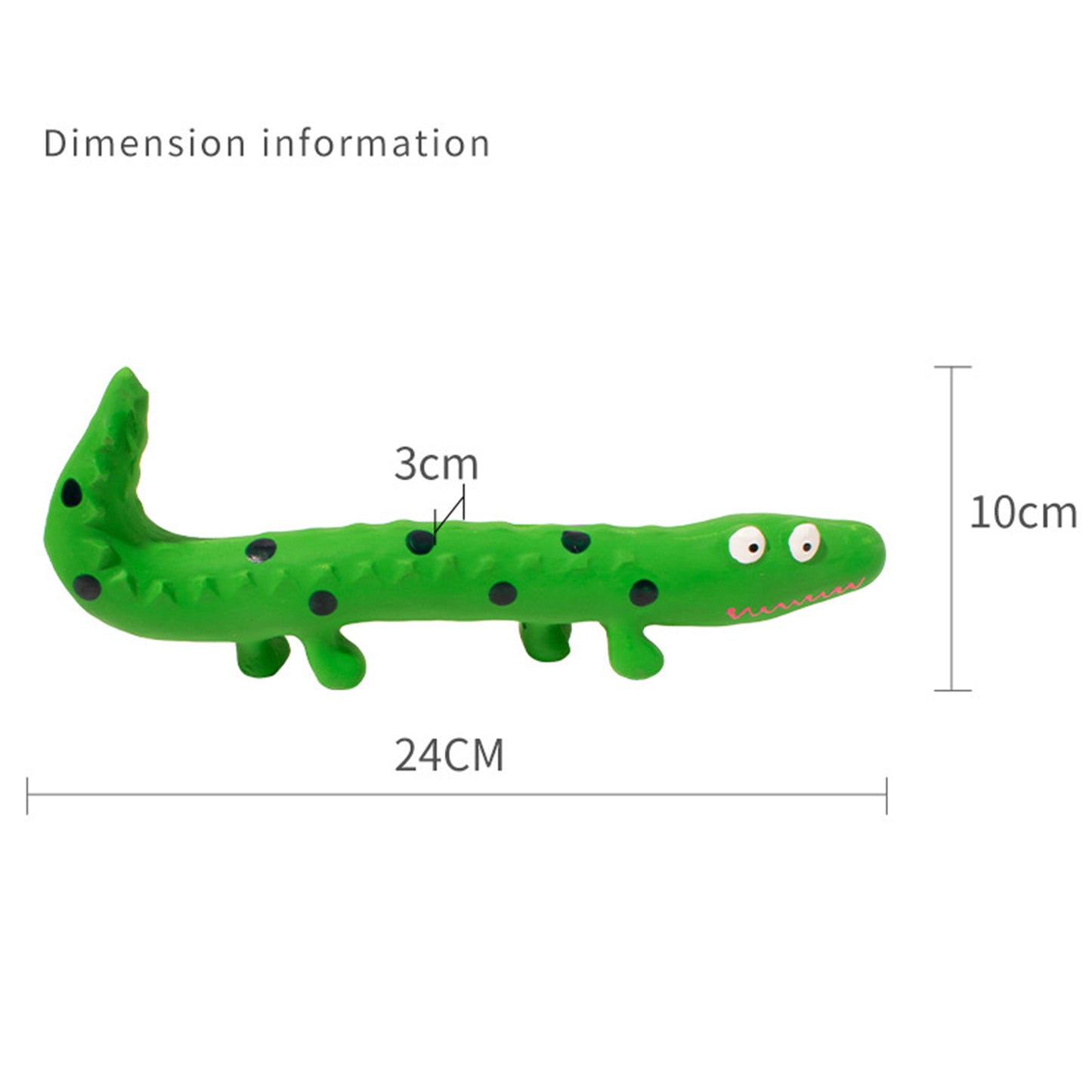 Pet Dog Latex Squeaky Toys Indestructible Bite-resistant Lizard Shape Sound Toys Pet Accessories For Small Medium Dogs (24 x 10cm) green
