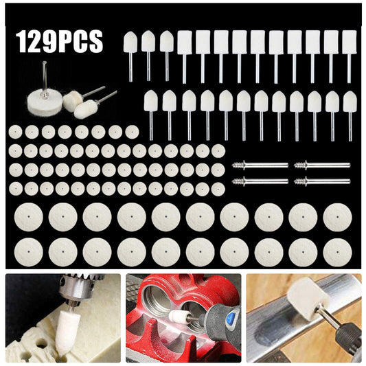 129pcs Polishing Wheels Set With 3.175mm Shank Rotary Tools Grinding Accessories For Gemstones Glass Ceramics 129PCS