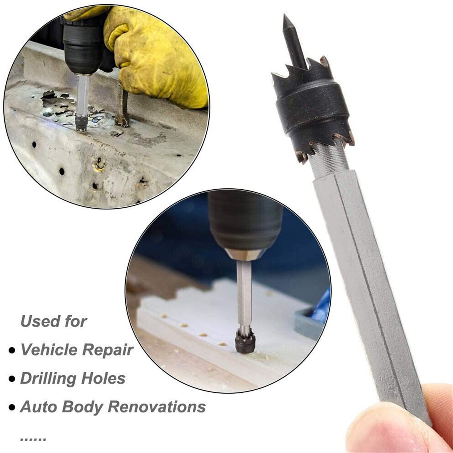 10pcs 3/8"" Spot Weld Drill Bits High Efficiency Double-sided Blades Spot Welder Cutter Set For Power Drill Spot Welding 3/8inch (10PCS)