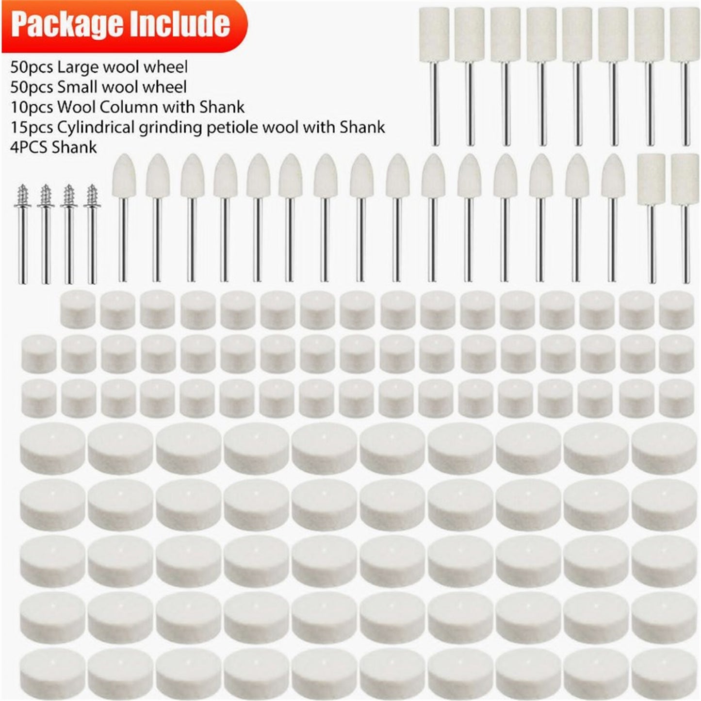 129pcs Polishing Wheels Set With 3.175mm Shank Rotary Tools Grinding Accessories For Gemstones Glass Ceramics 129PCS