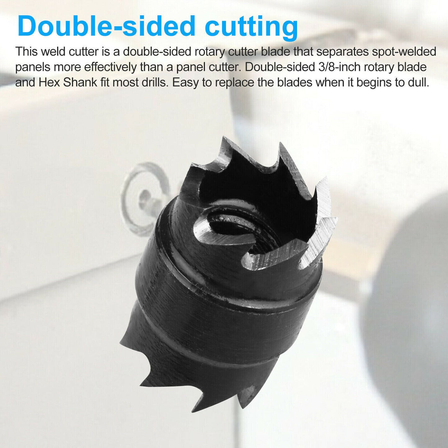 10pcs 3/8"" Spot Weld Drill Bits High Efficiency Double-sided Blades Spot Welder Cutter Set For Power Drill Spot Welding 3/8inch (10PCS)