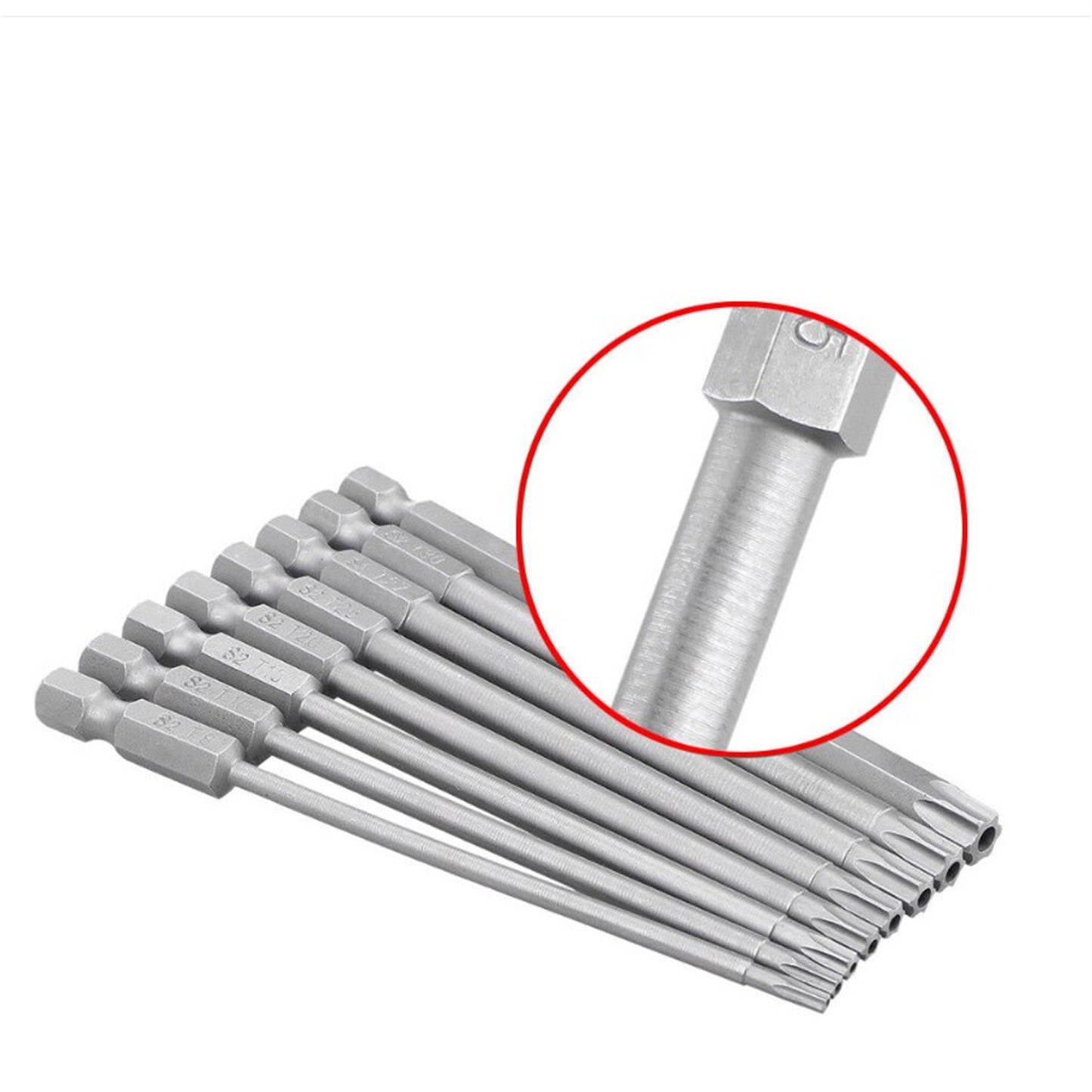 8Pcs Screwdriver Bit With 1/4'' Shank 150mm 200mm Screw Wrench Magnetic Star T8 T10 T15 T20 T25 T27 T30 T40 100mm