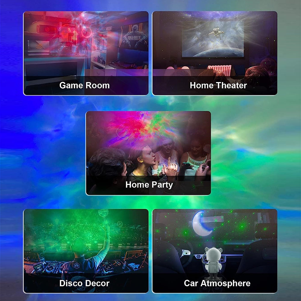 DC5V 1A 3-in-1 Astronaut Star Projector With Remote Control Bluetooth-compatible Music Speaker USB Rechargeable Night Light Projector Colorful