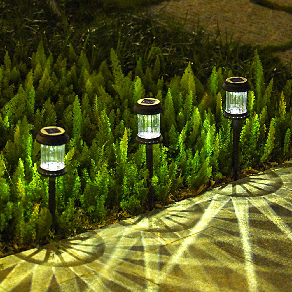6 Pack LED Solar Lights Outdoor Waterproof Auto On/Off Glass Decorative 360° Lighting Garden Lights For Outside Landscape Walkway white light
