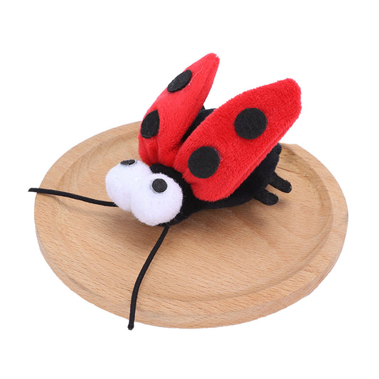 Cat Toys Simulation Hedgehog Bird Ladybird Frog Squeaky Interactive Plush Toys Pet Supplies For Small Dogs Puppy Kitten Ladybird