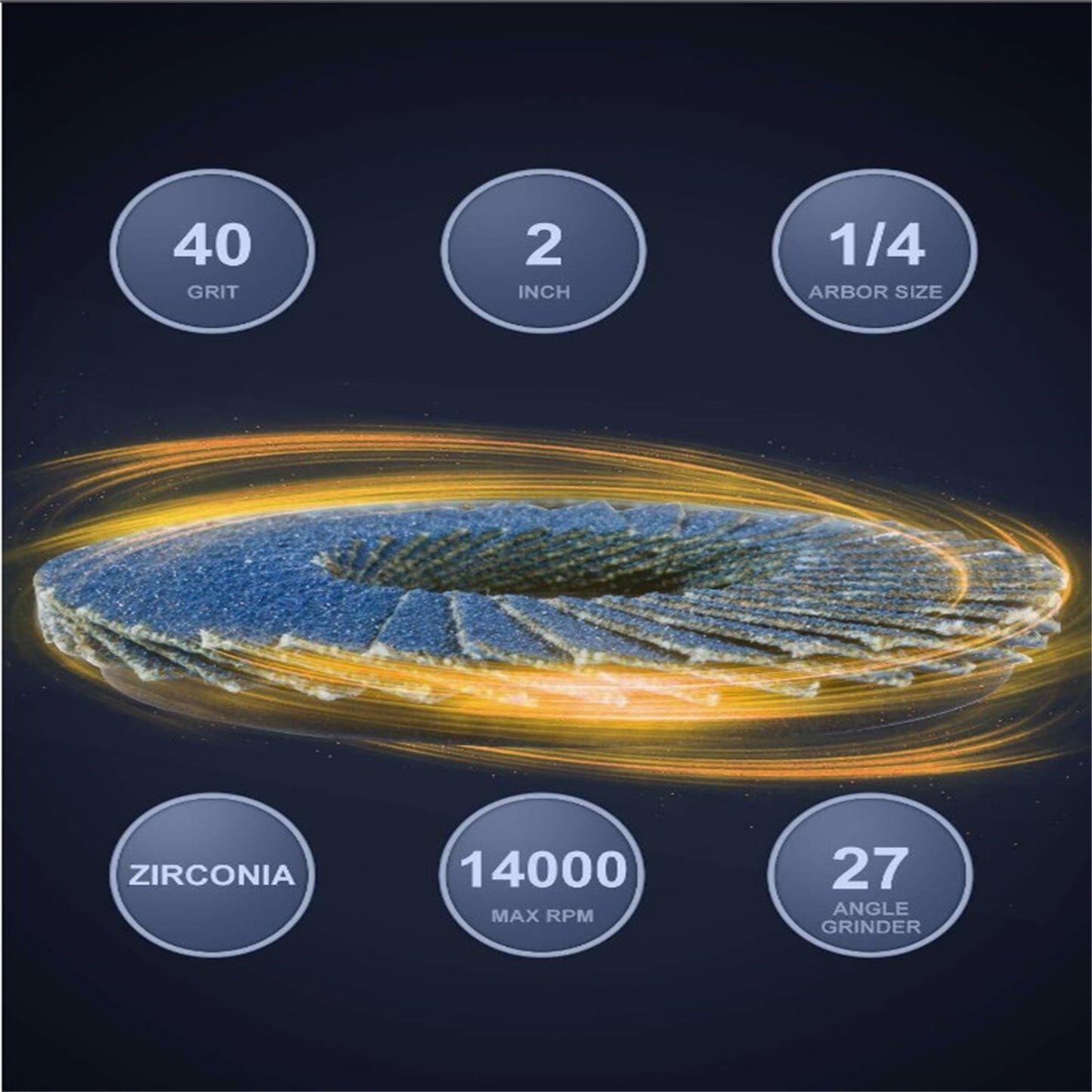 20 PCS Flap Disc 2 Inch T27 40 Grits High Density Zirconia Round Sander Grinding Sanding Sandpaper Wheels 2-in Flap Disc 40 Grits