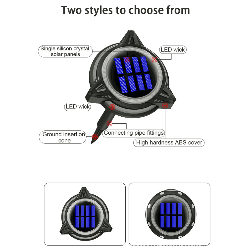 4W LED Solar Garden Light Built-in Solar Panel Weatherproof Color Changing Outdoor Courtyard Lamp For Fence Pathway Trees Garden Yard Flying saucer model